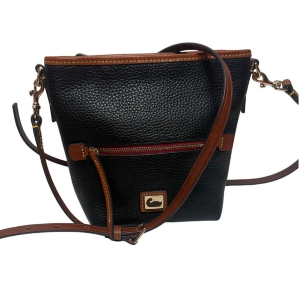 NEW! Dooney & Bourke Black Camden Pebblie Mini Hobo Leather Crossbody Bag - Picture 2 of 10